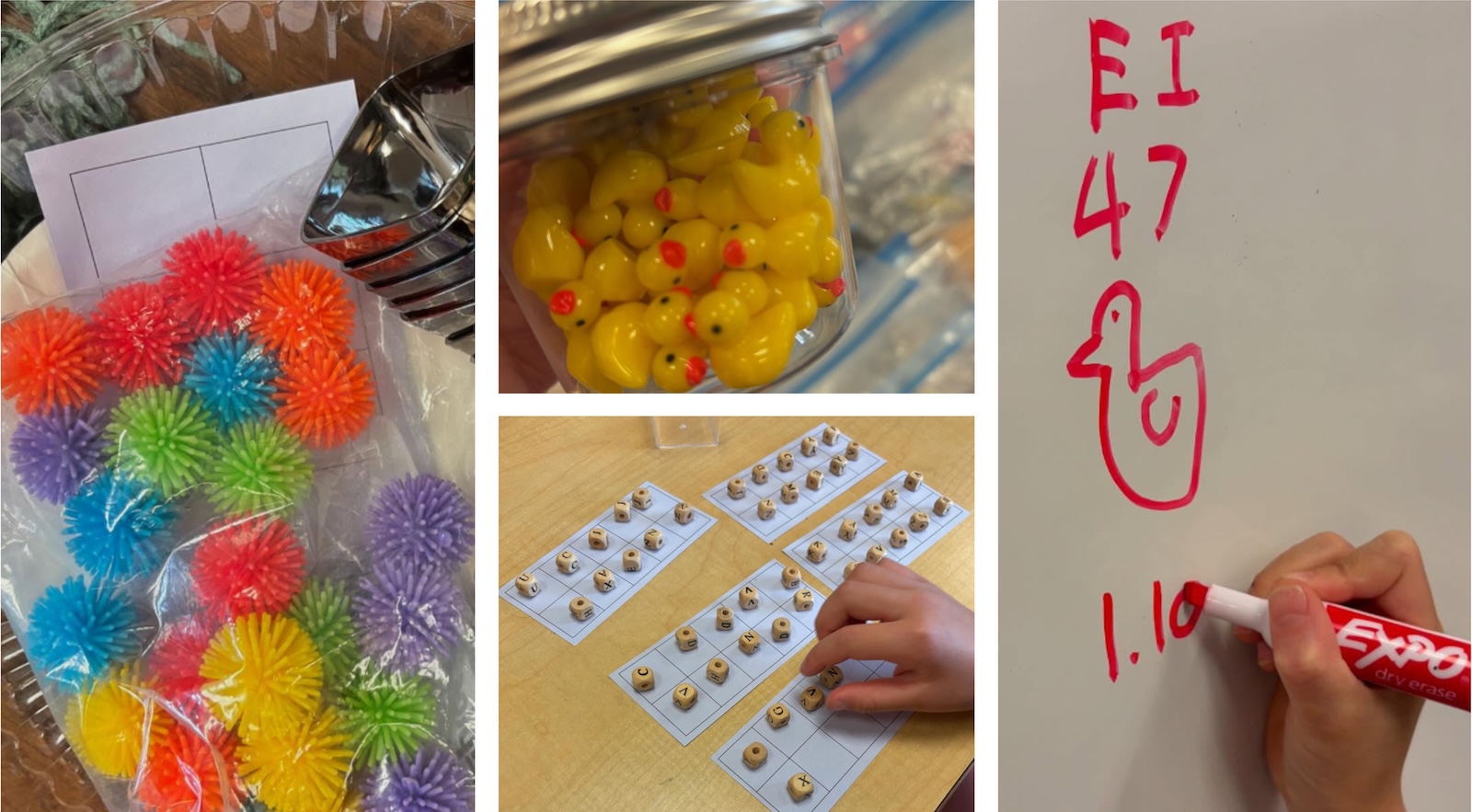 A collage of different numbers activities