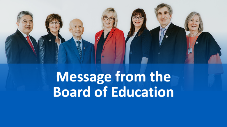 Message from the Board of Education